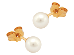 Boucles doreille or jaune et perle